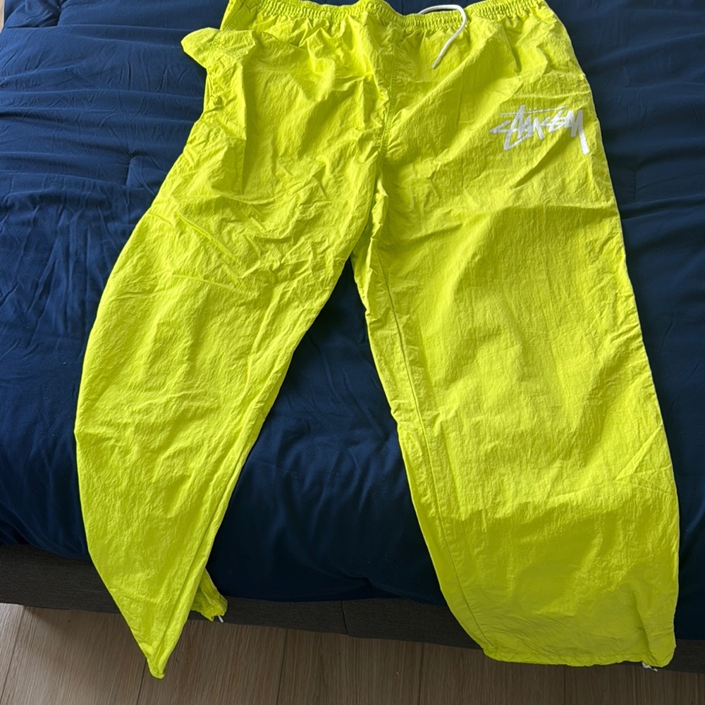 Stussy Nike collaboration Neon Yellow Track Pants size xl